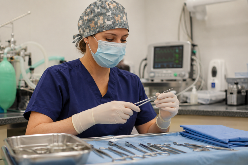 Veterinary dental procedure and oral health check